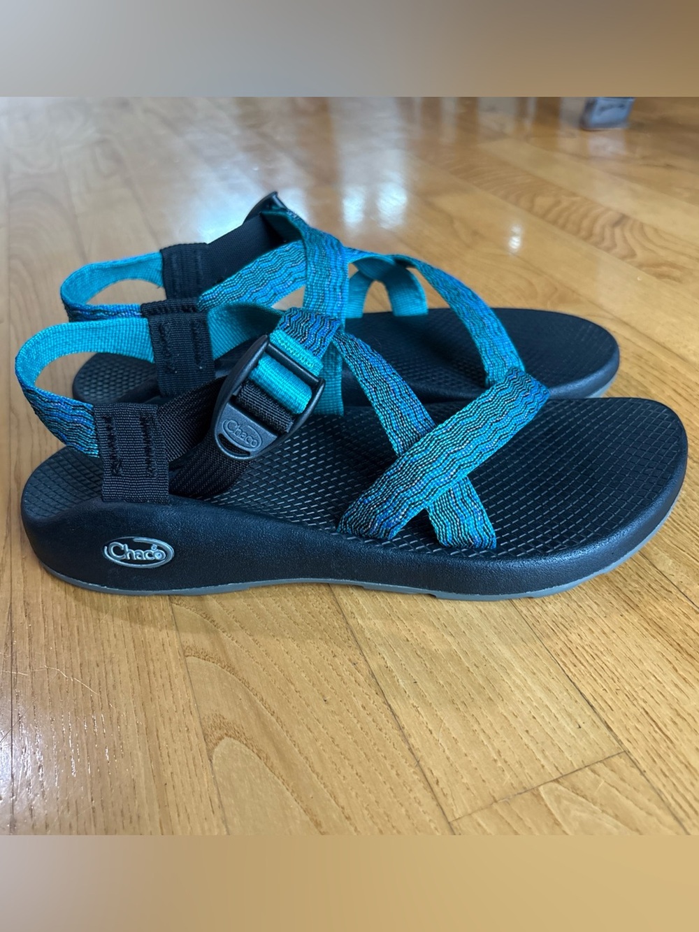 Chaco Women’s Z/1 Classic Sandals Blue Green Turquoise One Strap Z1 Shoes Size 9